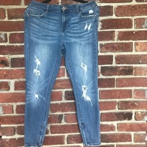 Pistola Distressed Skinny Zipper Ankle Jeans